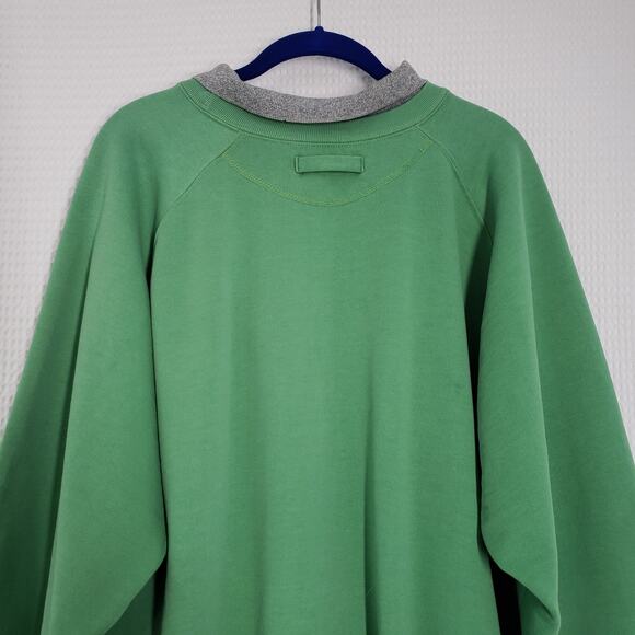 Vintage Ann Taylor Collar Sweatshirt Womens Medium Green Oversized Baggy Faded - Picture 15 of 16